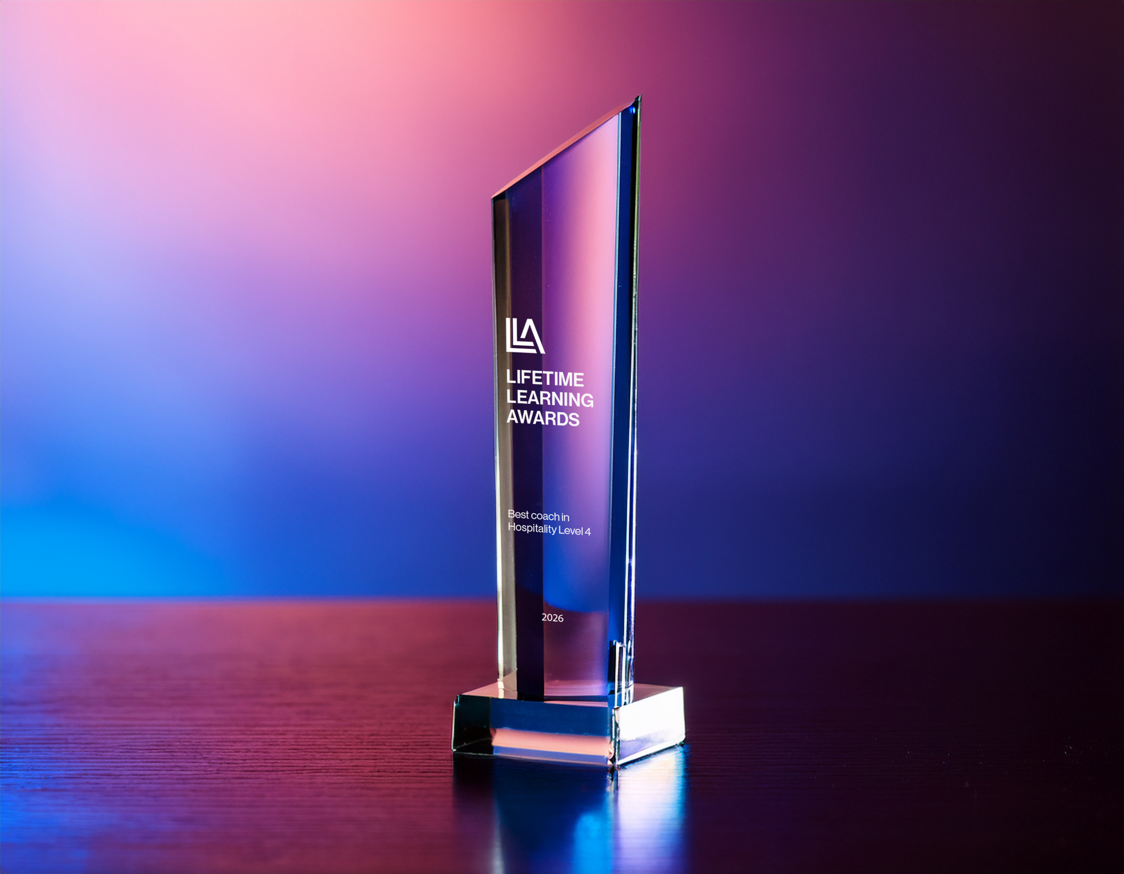 Lifetime Learning Awards 2026 glass trophy