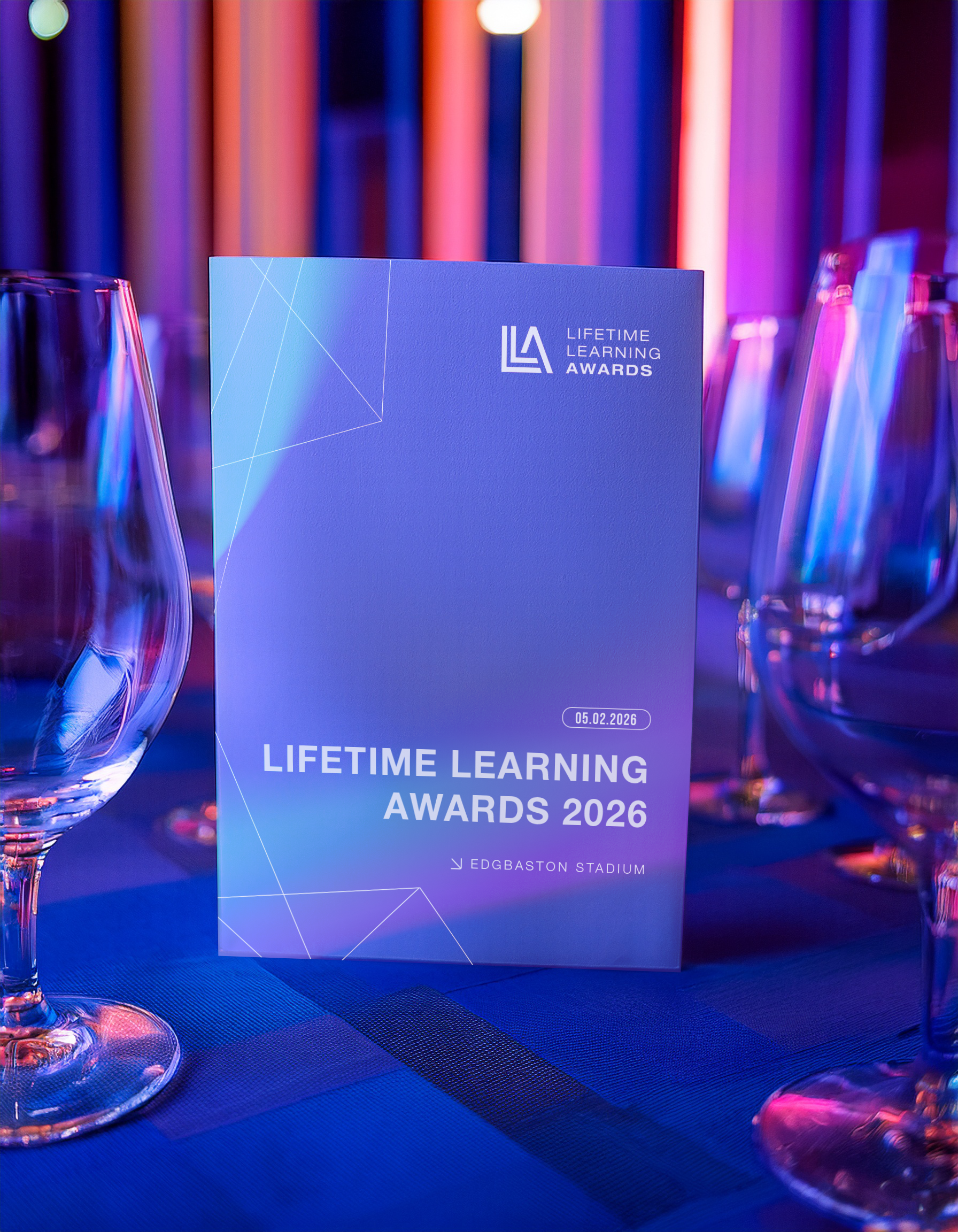 Lifetime Learning Awards 2026 programme brochure on table